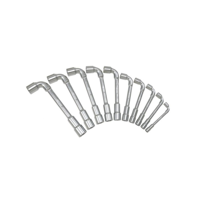 JEU DE 10 CLES A PIPE DEBOUCHEES METRIQUES 6 PANS