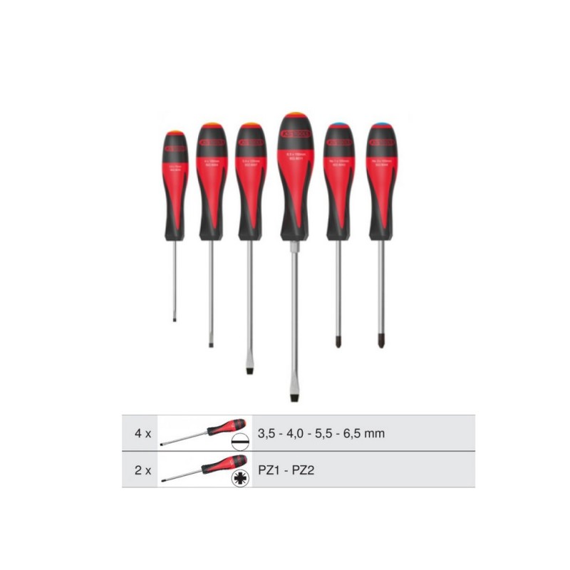 JEU DE 6 TOURNEVIS FENTE - Kstools