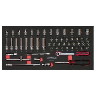 MODULE DE DOUILLES ET ACCESS. ULTIMATE 1/4" 54 PIECES