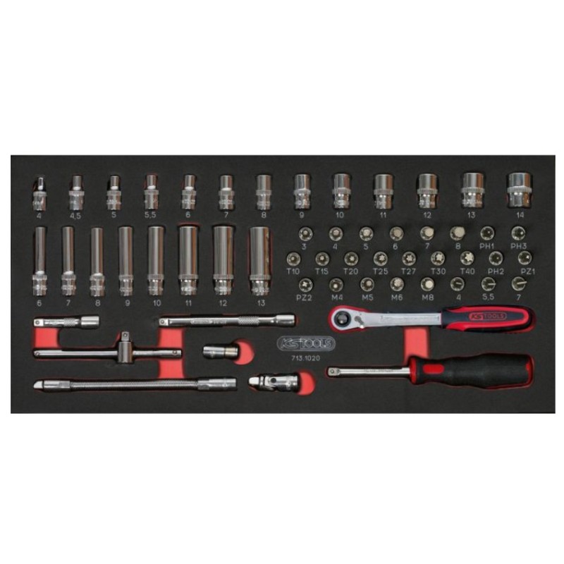 MODULE DE DOUILLES ET ACCESS. ULTIMATE 1/4" 54 PIECES