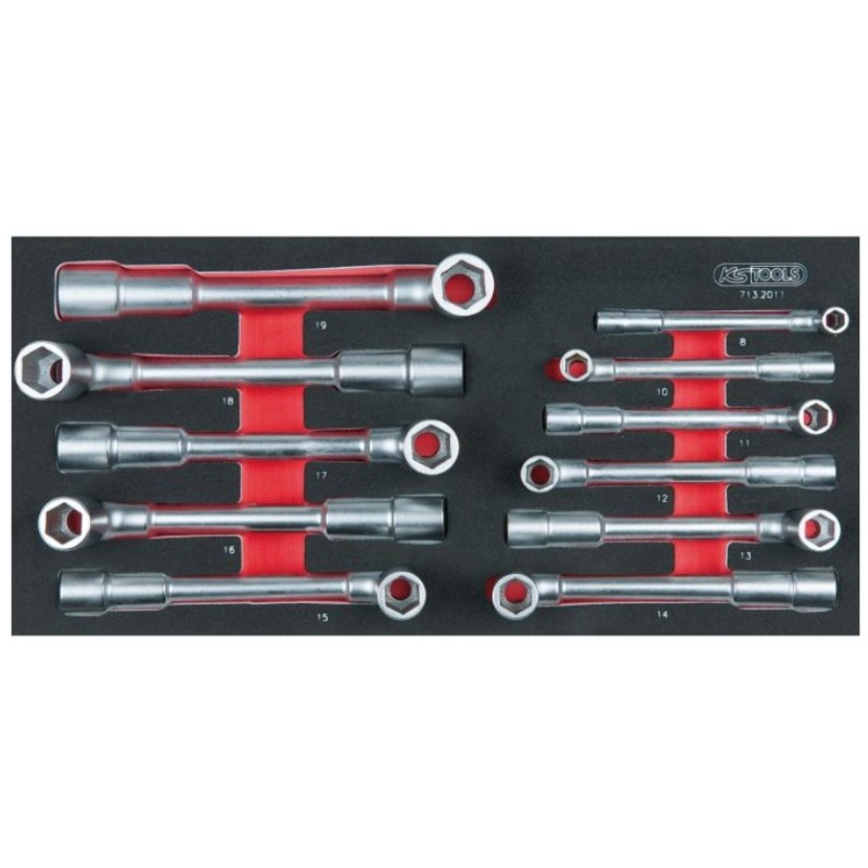 MODULE DE CLES A PIPE DEBOUCHEES 6 PANS - 11 PIECES