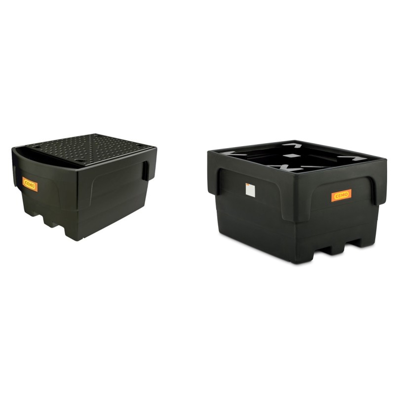 BAC DE RETENTION CUBI-PE 1100/01 COLLECTEUR AVEC CAILLEBOTIS 162X117X88 1100 LIT