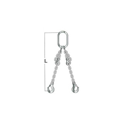 ELINGUE CHAINE 2 BRINS AVEC MAILLE DE TETE + CROCHET LINGUET STANDARD
