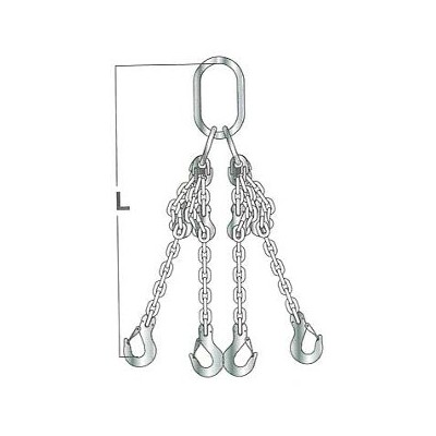 ELINGUE CHAINE 4 BRINS AVEC MAILLE DE TETE + CROCHET LINGUET STANDARD