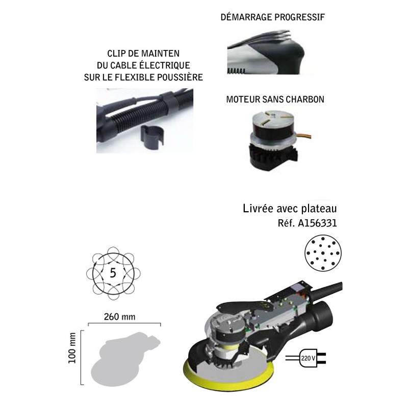PONCEUSE ELECTRIQUE ORBITALE DIAM 150mm