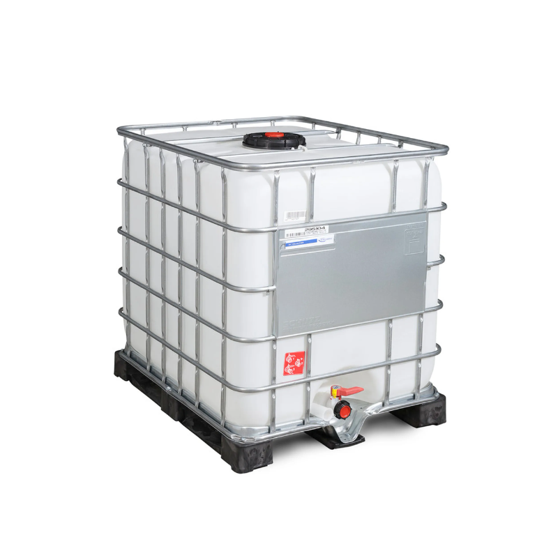 CUVE 1000L IBC OUVERTURE DN225 SORTIE DN50 PALETTE PE